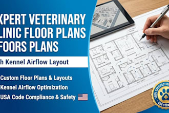design veterinary clinic and pet hospital floor plans with kennel airflow layout