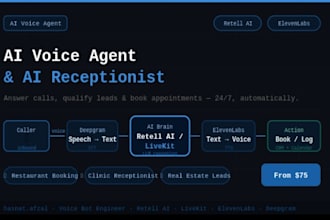 build ai voice agent ,receptionist for calls and booking