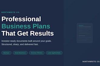 write a professional business plan for your startup or small business