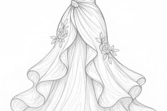 create elegant gown fashion illustration