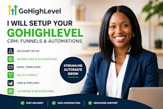 setup gohighlevel CRM, funnels and automations