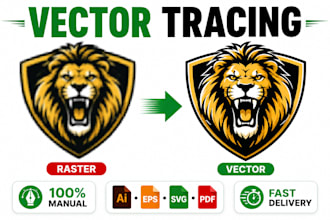 do professional vector tracing, retrace and redraw logo