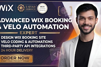 design wix booking website, redesign wix and custom velo code