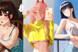 create custom 2d nsfw sfw animation nsfw anime video erotic lewd character art