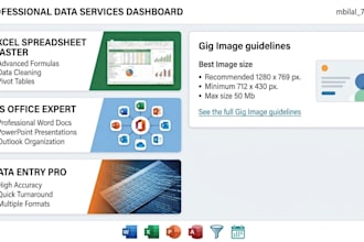 do data entry, excel spreadsheet and ms office work