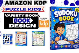 design word search, sudoku and puzzle books for amazon KDP