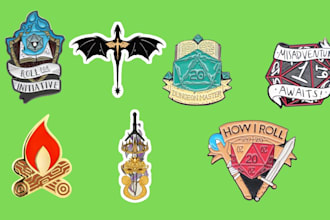 custom enamel pin vector art lapel pin design merchandise production ready files