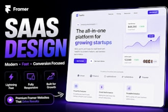 design a modern saas landing page in framer