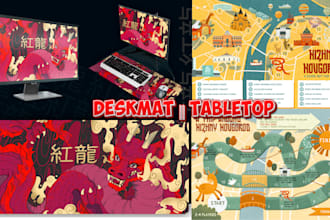 create custom tabletop design, board game mat, deskmat, tcg and party card game