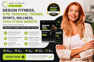 design fitness, gym, personal trainer, sports, wellness, yoga studio website