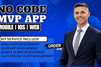 build no code app glide bubble io flutterflow flutter adalo mobile app developer