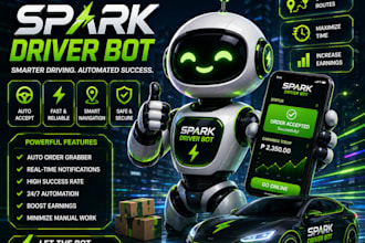 setup spark driver bot, spark delivery bot auto accept orders bot, spark