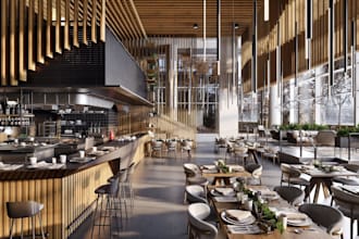 design and render hotel, restaurant, cafe and bedroom lobby