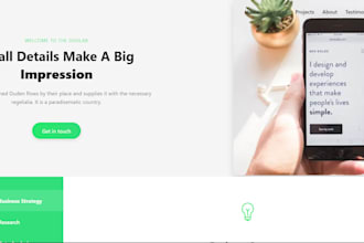 develop a modern responsive react js frontend website for business