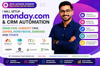 setup monday com monday CRM automation zoho CRM hubspot CRM zapier honeybook