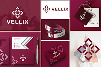 create a modern geometric logo and brand identity