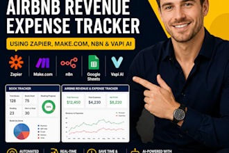 do automated book tracker, airbnb revenue expense tracker using zapier n8n vapi