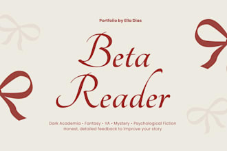 beta read your fantasy or ya novel with detailed feedback