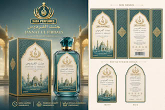 design premiums attar , perfume banner and packaging