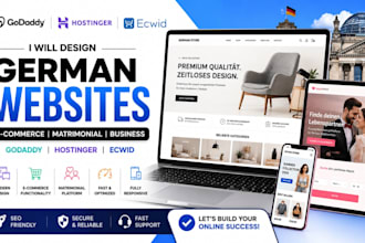 design german godaddy website ecommerce store matrimonial web ecwid hostingers