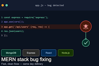 fix any bugs in your mern stack mongodb express react node app
