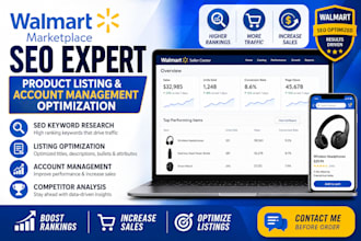 do walmart marketplace product listing SEO account management optimization