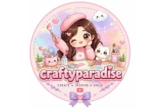 design a kawaii logo with mascot and typography