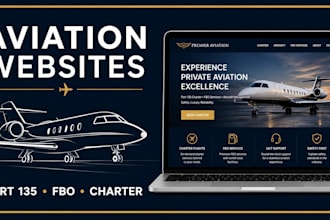 design aviation websites for part 135 operators, fbos, and jet card programs