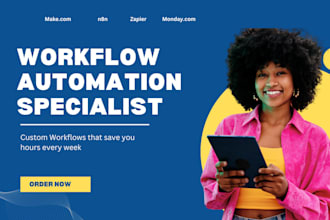 be your workflow automation specialist with make com n8n zapier monday CRM