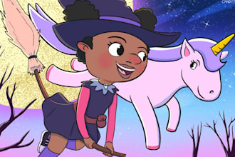 create magical children book illustrations