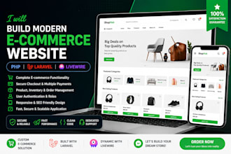 develop ecommerce website using PHP laravel livewire