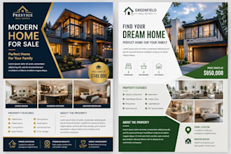 design modern real estate flyers for property listings and agents