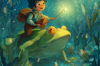 illustrate a childrens book series with magical art