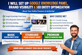 set up googleknowledgepanel brand visibility artist biography seo index entity