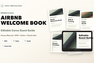 create an editable airbnb welcome book and house manual in canva