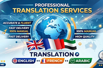 translate and localize english, french and arabic content