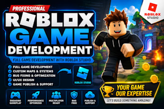 develop full roblox game, roblox game creation and roblox game developer