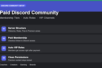 setup discord server with paid membership tiers and auto roles