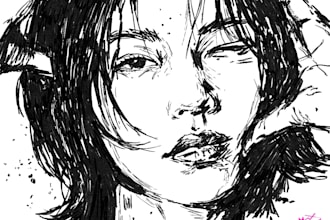 create a professional sketch with black ink art style