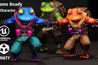create stylized 3d character modeling and game character for games and animation
