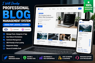 develop a blog management system using PHP laravel livewire