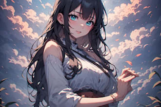 draw anime illustration, character art and digital painting