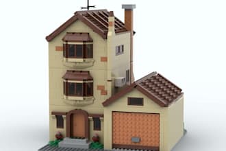 do 3d lego design,3d lego moc model,lego car,house set with pdf instruction