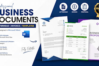 design business documents, letterhead and word templates for your company