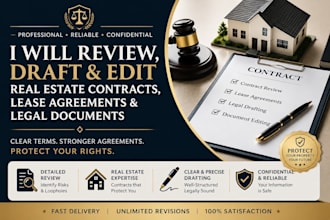review, draft, edit real estate contracts, lease agreements, and legal document