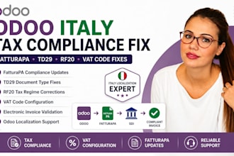 fix odoo italy fatturapa td29 rf20 vat code compliance update and tax fix