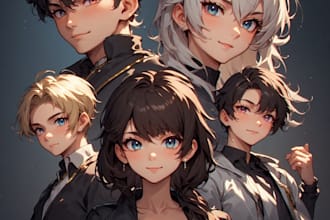 draw characters in a painted anime style