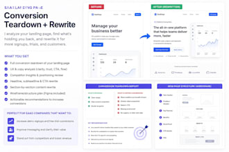 do saas landing page conversion teardown plus rewrite