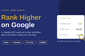 do an in depth local SEO audit with a clear action plan
