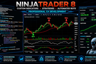 code custom ninjatrader 8 bots, indicators and backtests